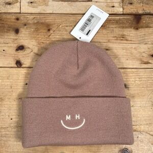 NWT - Mad Hatter - Adult Knit‎ Smiley Cuff Beanie - Taupe